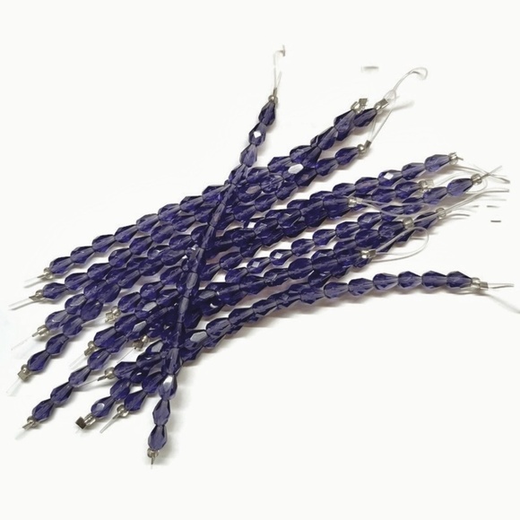 As Low As $2 Royal Purple Faceted Czech Bead Drops 7mm x 5mm (15) - Picture 2 of 3